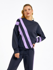 Спортивный костюм ISSA Plus модель SA-37_черный/фиолетовый Фото