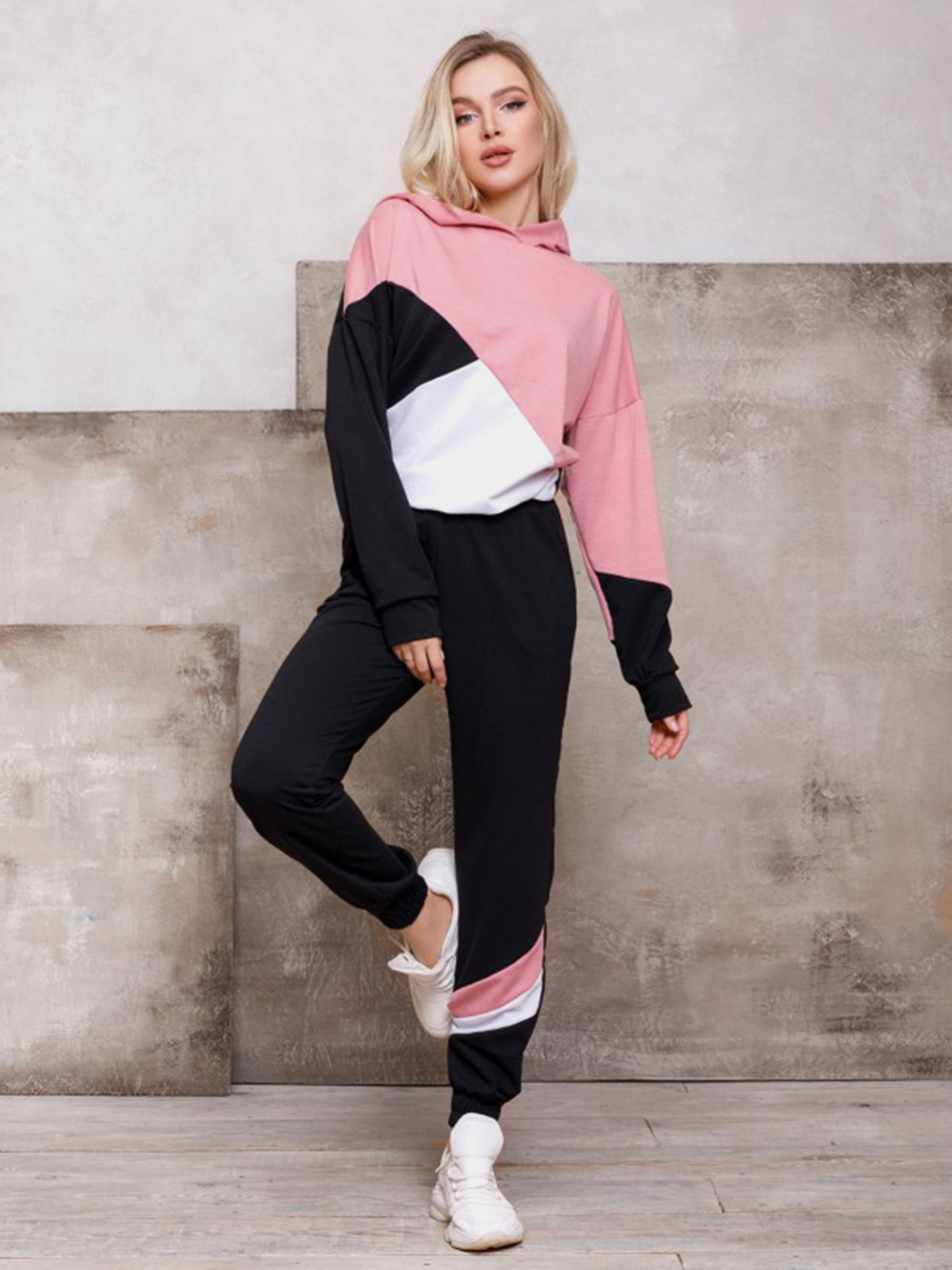 Спортивный костюм ISSA Plus модель SA-112_черный/розовый Фото