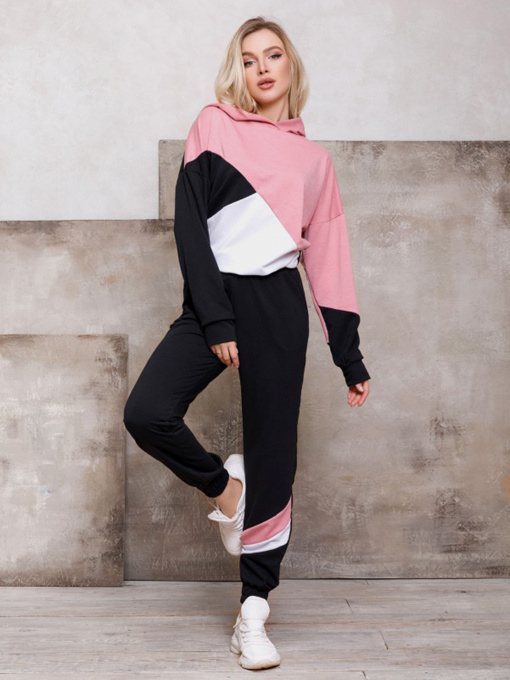 Спортивный костюм ISSA Plus модель SA-112_черный/розовый Фото