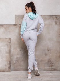 Спортивный костюм ISSA Plus модель SA-112_серый/мятный Фото