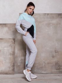 Спортивный костюм ISSA Plus модель SA-112_серый/мятный Фото