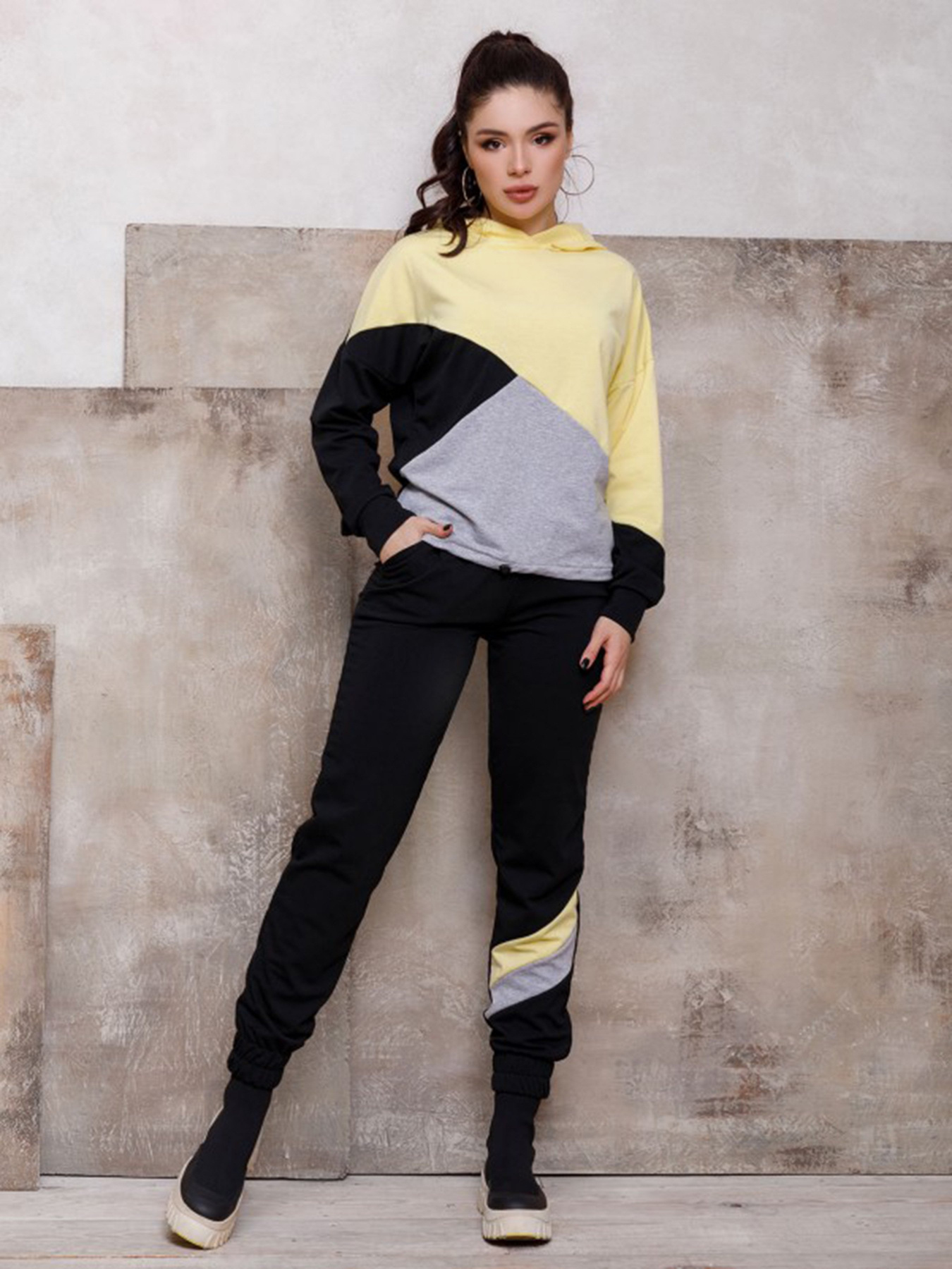 Спортивный костюм ISSA Plus модель SA-112_черный/желтый Фото