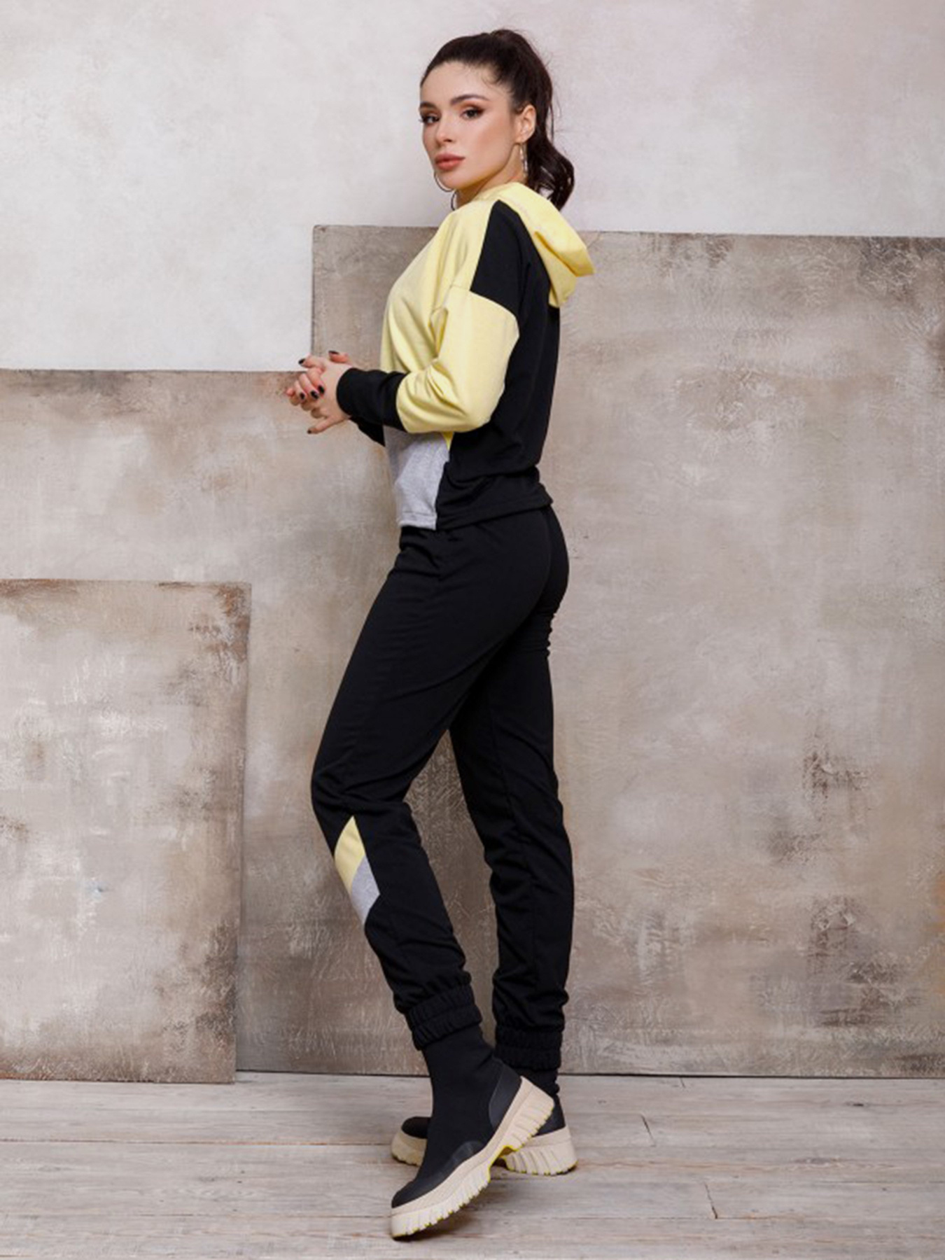 Спортивный костюм ISSA Plus модель SA-112_черный/желтый Фото