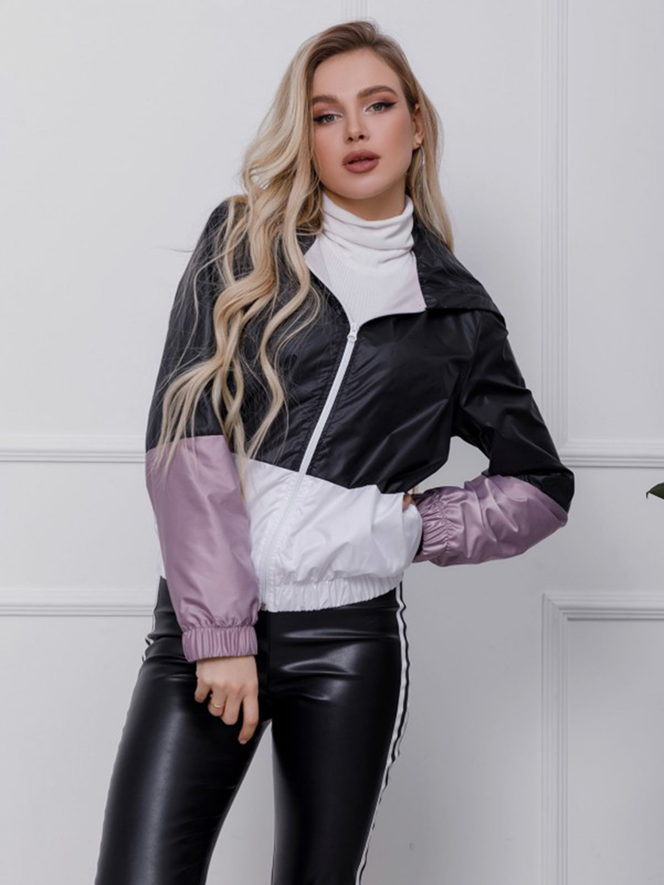 Ветровка ISSA Plus модель SA-123_черный/розовый Фото