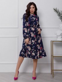 Платья ISSA Plus модель 12442_синий Фото