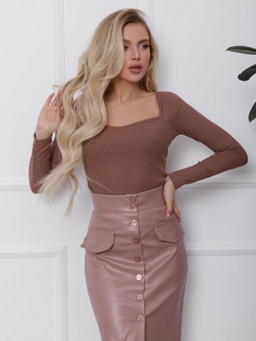 Джемпер ISSA Plus модель SA-110_бежевый Фото