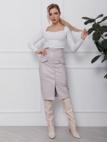 Джемпер ISSA Plus модель SA-110_белый Фото