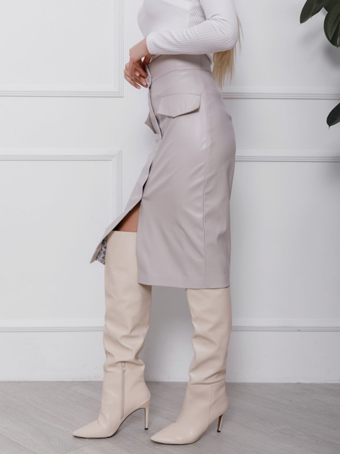 Юбки ISSA Plus модель SA-106_серый Фото