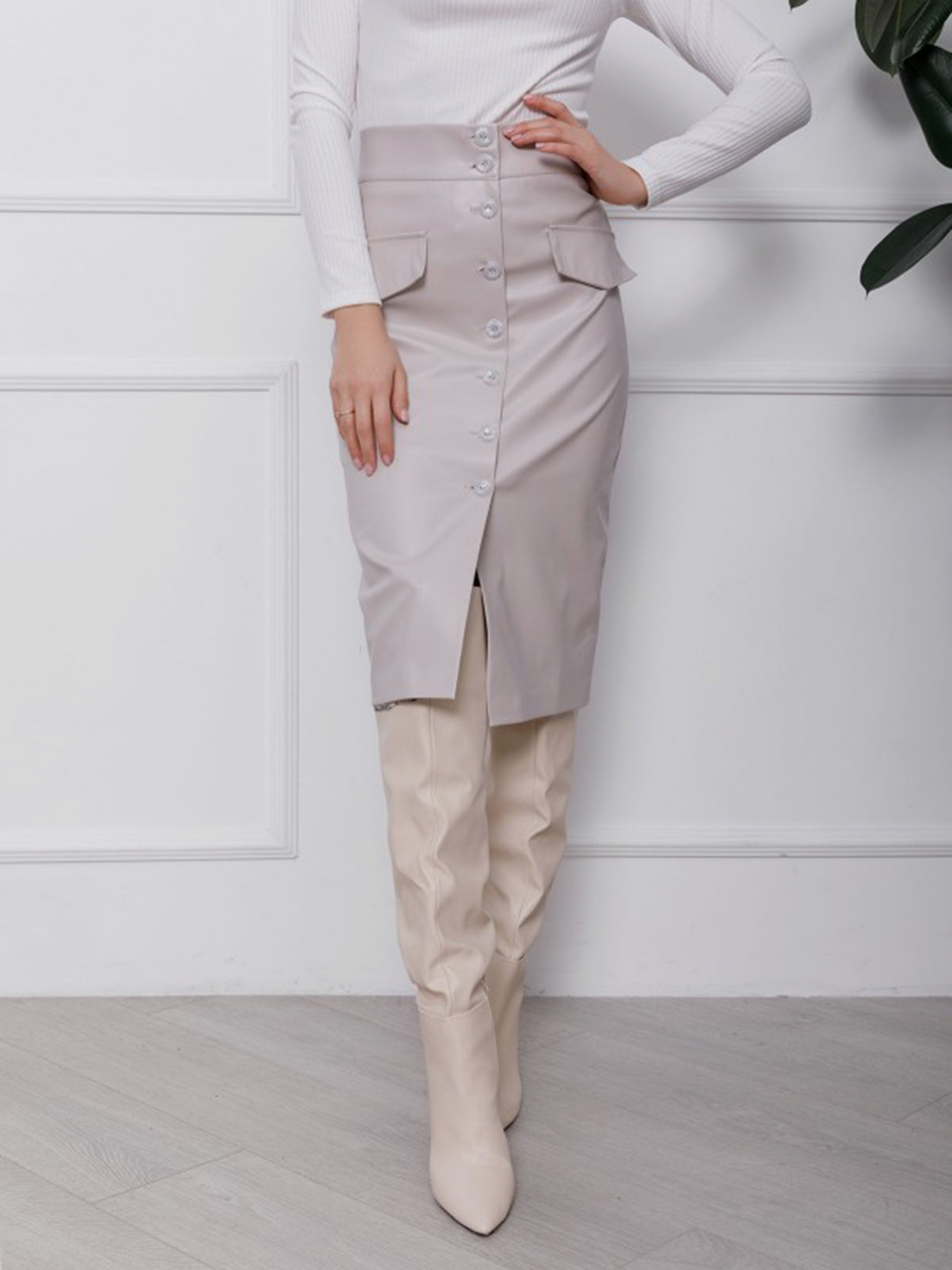 Юбки ISSA Plus модель SA-106_серый Фото