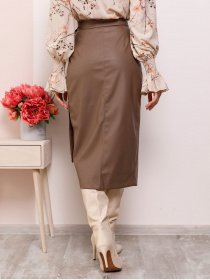 Юбки ISSA Plus модель 11278_бежевый Юбки ISSA Plus модель 11278_бежевый Фото