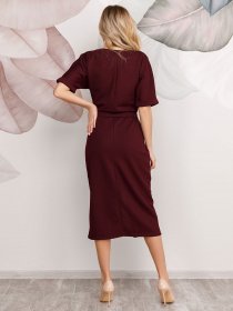 Платья ISSA Plus модель 12506_бордовый Фото