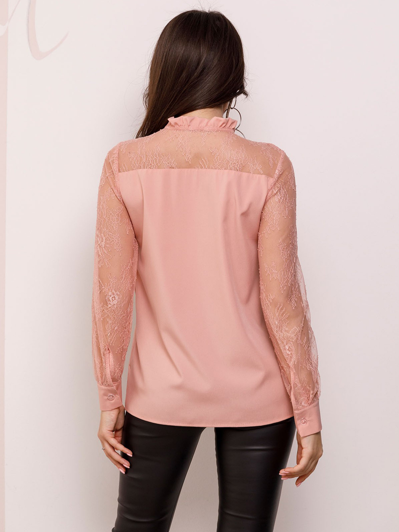 Блуза ISSA Plus модель SA-162_персиковый Блуза ISSA Plus модель SA-162_персиковый Фото