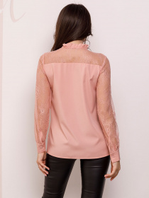 Блуза ISSA Plus модель SA-162_персиковый Блуза ISSA Plus модель SA-162_персиковый Фото