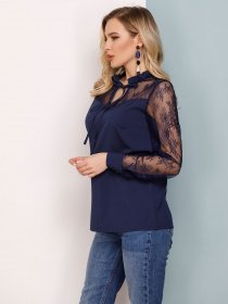 Блуза ISSA Plus модель SA-162_темно-синий Фото