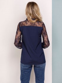 Блуза ISSA Plus модель SA-162_темно-синий Фото