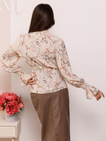 Блуза ISSA Plus модель SA-34_бежевый Блуза ISSA Plus модель SA-34_бежевый Фото