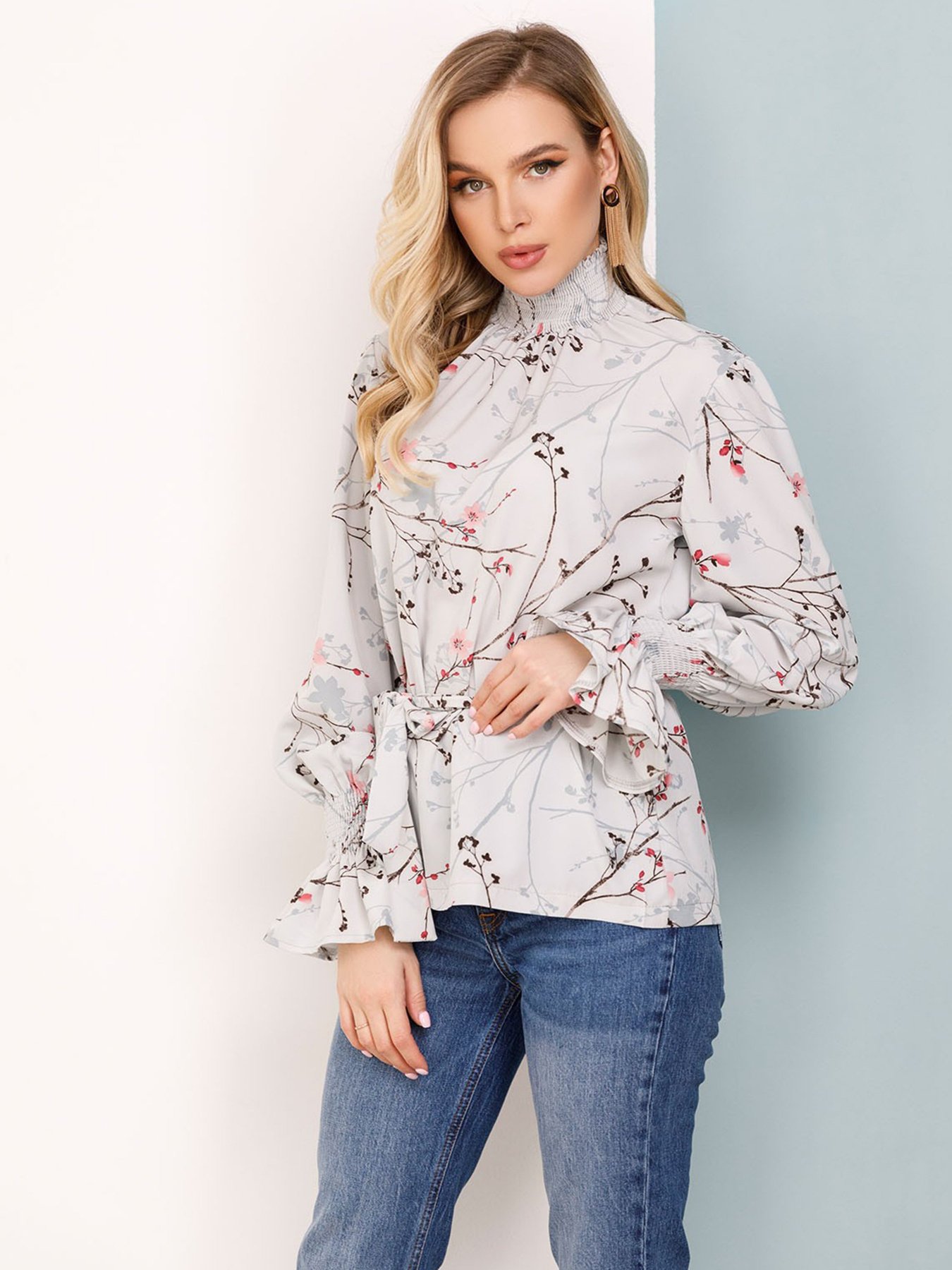 Блуза ISSA Plus модель SA-34_голубой Фото