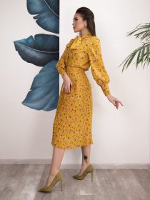 Сукні ISSA Plus модель 12514_горчичный Фото