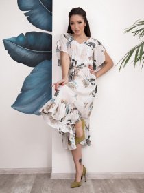 Платья ISSA Plus модель SA-12039i_молочный Фото