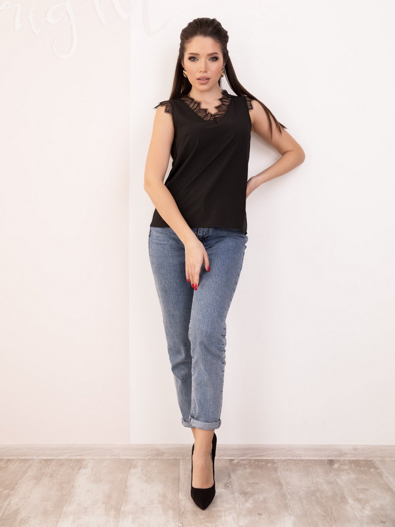 Блуза ISSA Plus модель SA-137_черный Фото