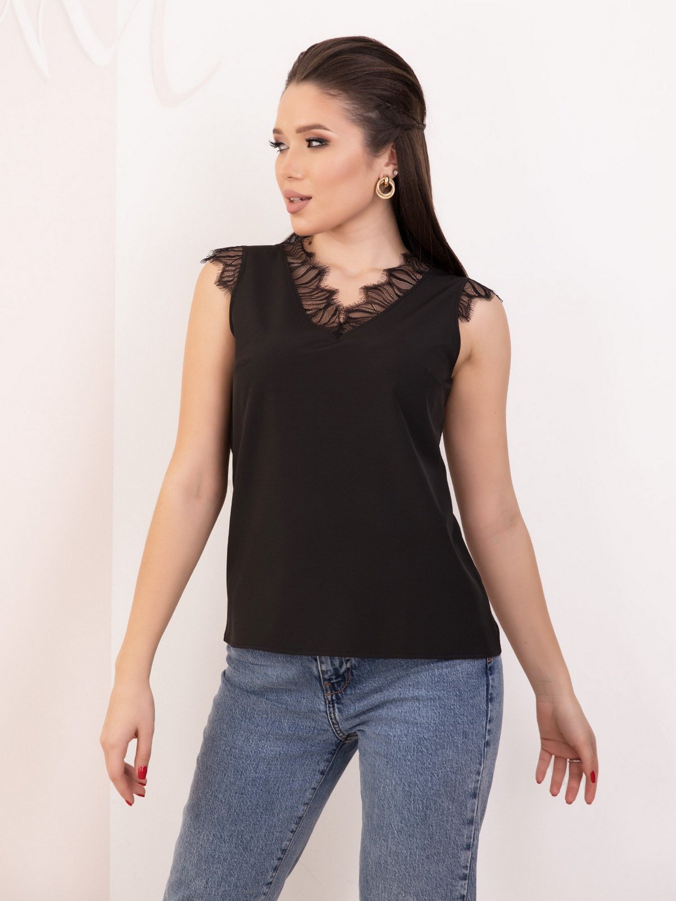 Блуза ISSA Plus модель SA-137_черный Фото