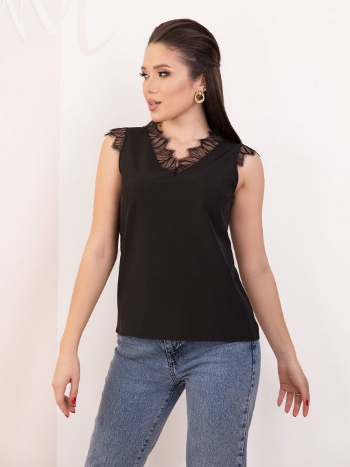 Блуза ISSA Plus модель SA-137_черный Фото