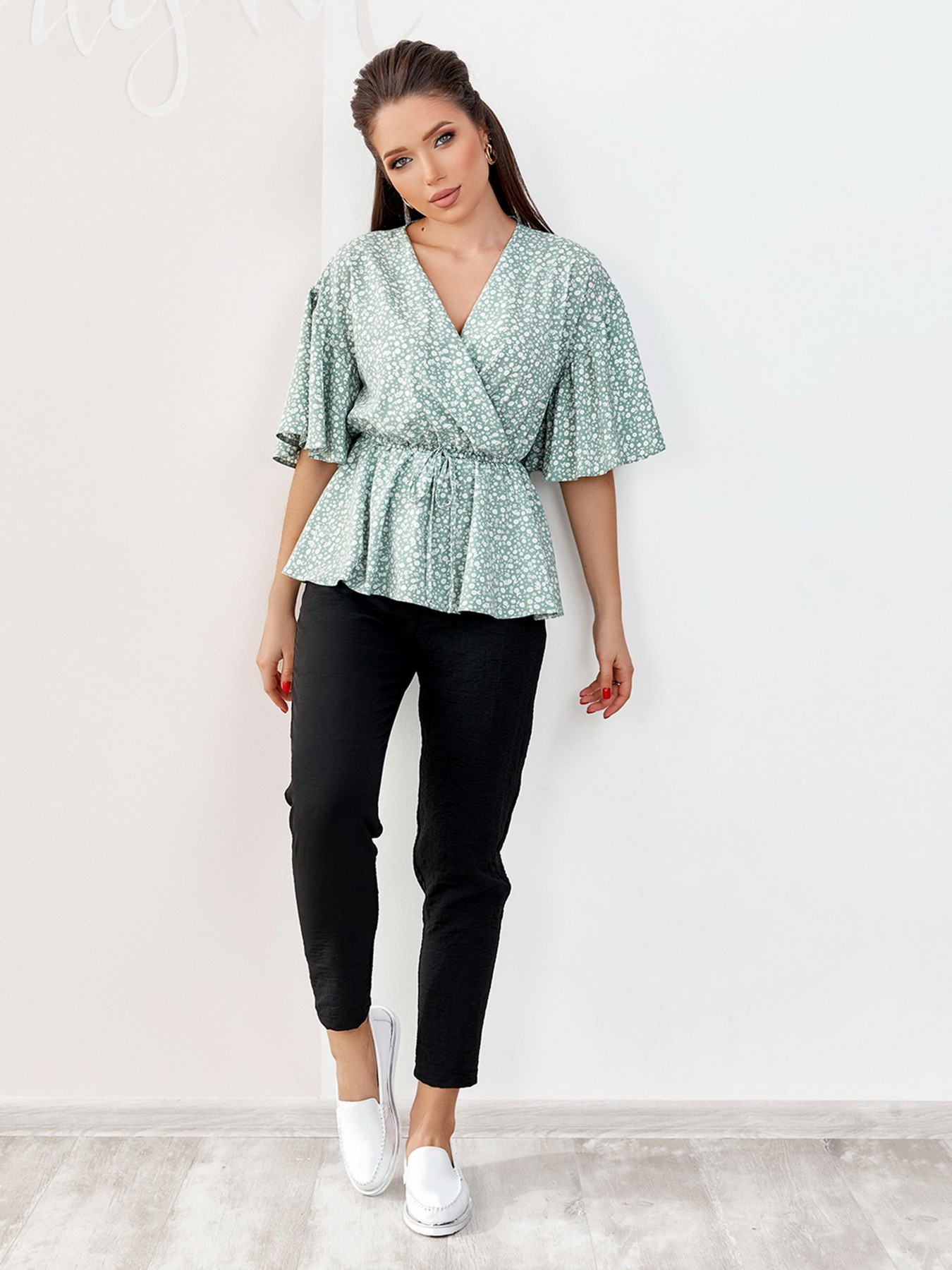 Блуза ISSA Plus модель SA-171_зеленый Фото