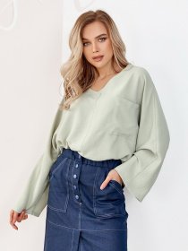 Блуза ISSA Plus модель SA-176_оливковый Фото