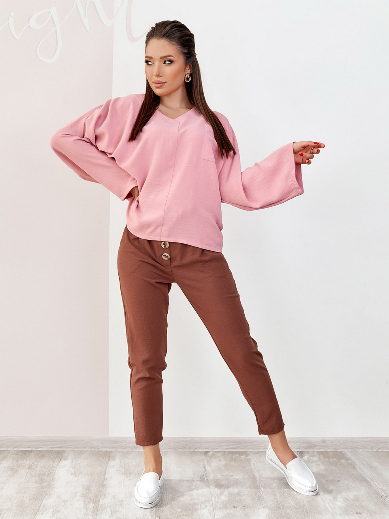 Блуза ISSA Plus модель SA-176_розовый Фото