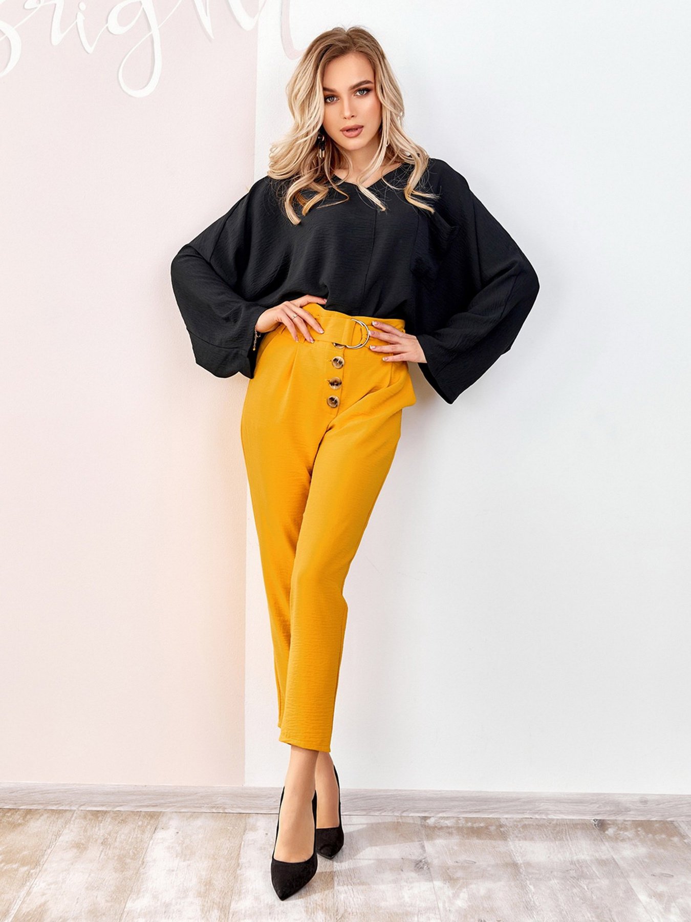 Блуза ISSA Plus модель SA-176_черный Фото