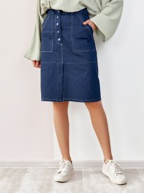 Спідниці ISSA Plus модель SA-177_синий Фото