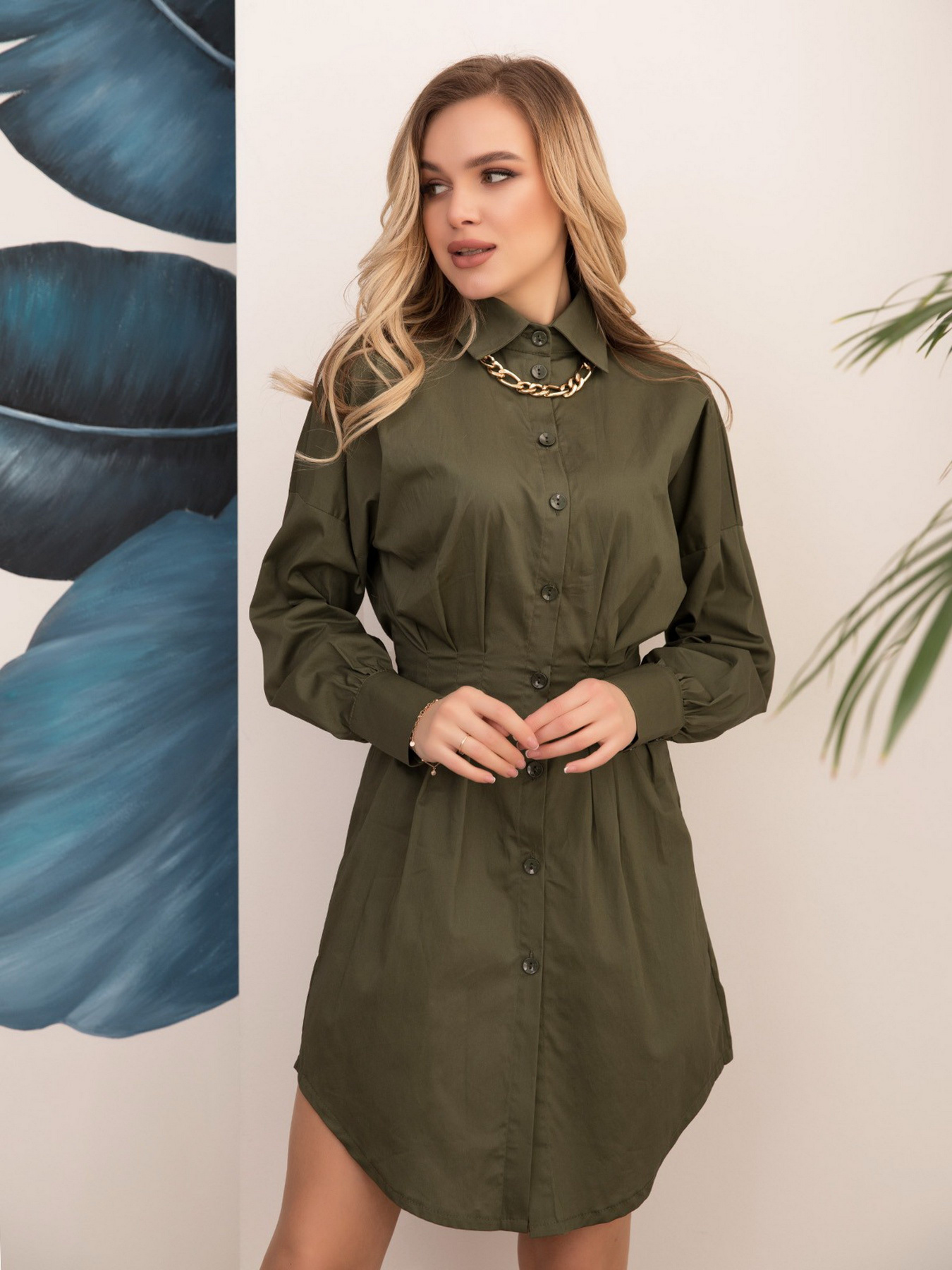 Платья ISSA Plus модель SA-179_хаки Фото