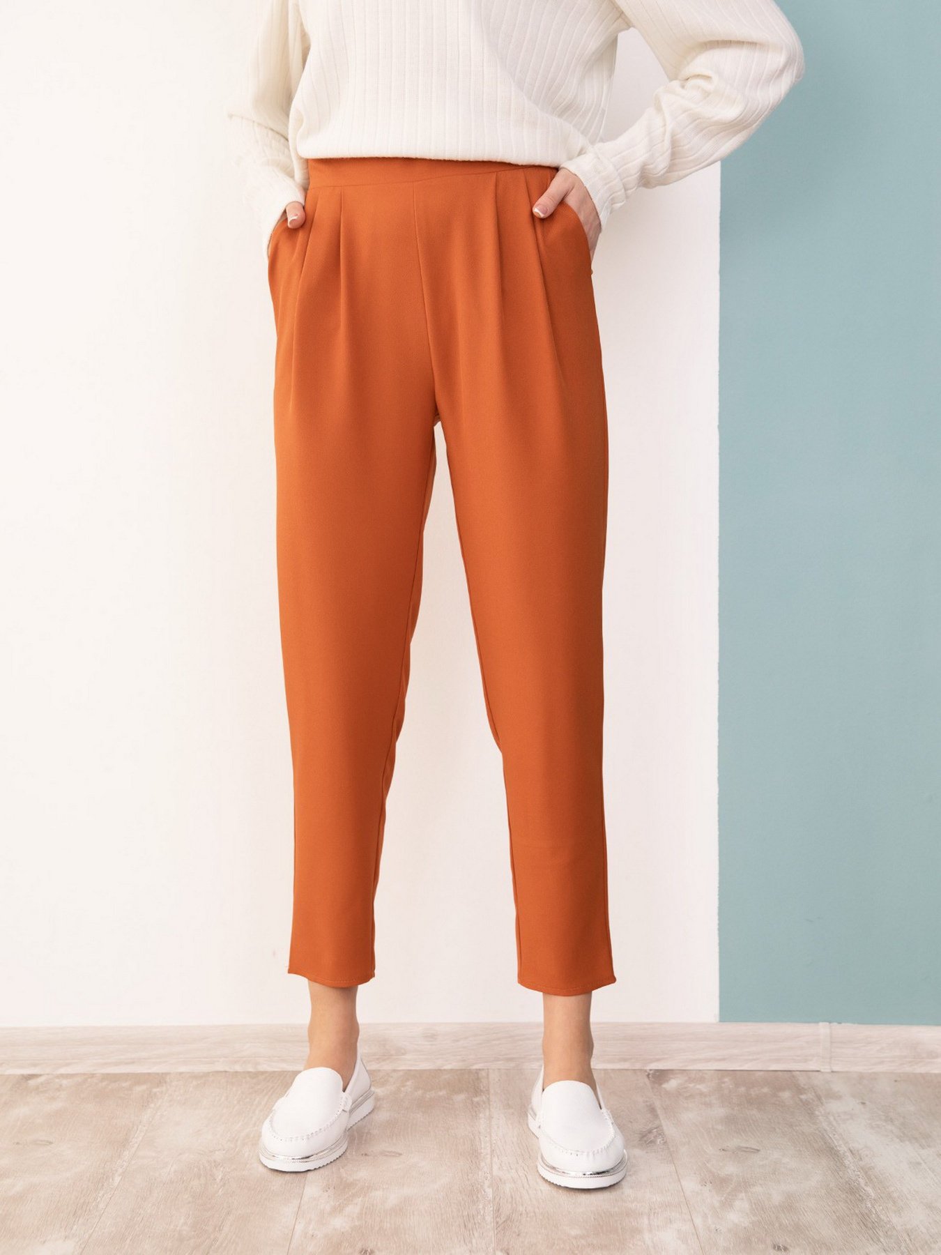 Повседневные штаны ISSA Plus модель SA-181_терракотовый Фото