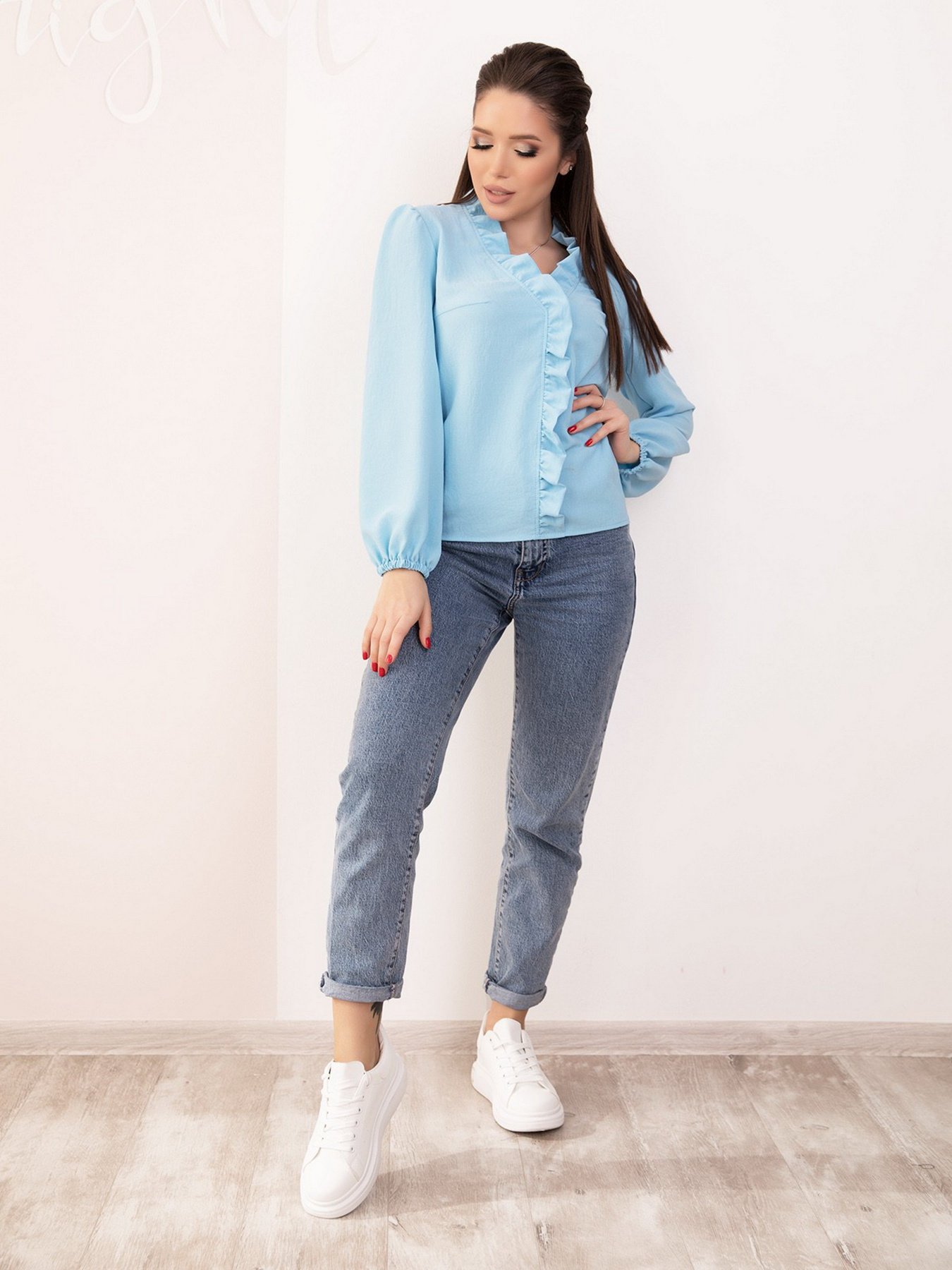 Блуза ISSA Plus модель SA-184_голубой Фото