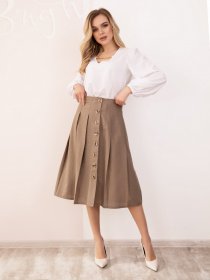 Спідниці ISSA Plus модель SA-188_бежевый Фото