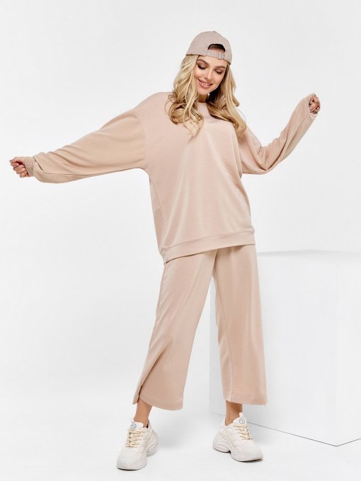 Спортивный костюм ISSA Plus модель 12544_бежевый Фото