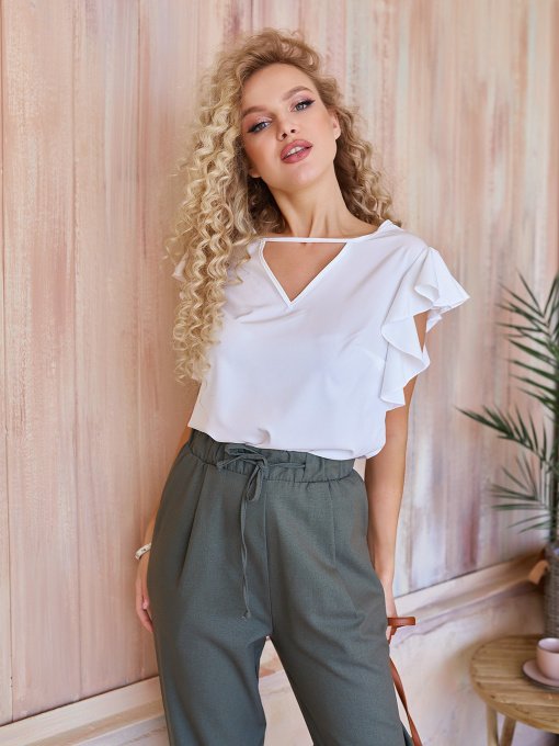 Блуза ISSA Plus модель SA-11701i_белый Фото