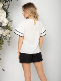 Блуза ISSA Plus модель SA-180_молочный Блуза ISSA Plus модель SA-180_молочный Фото