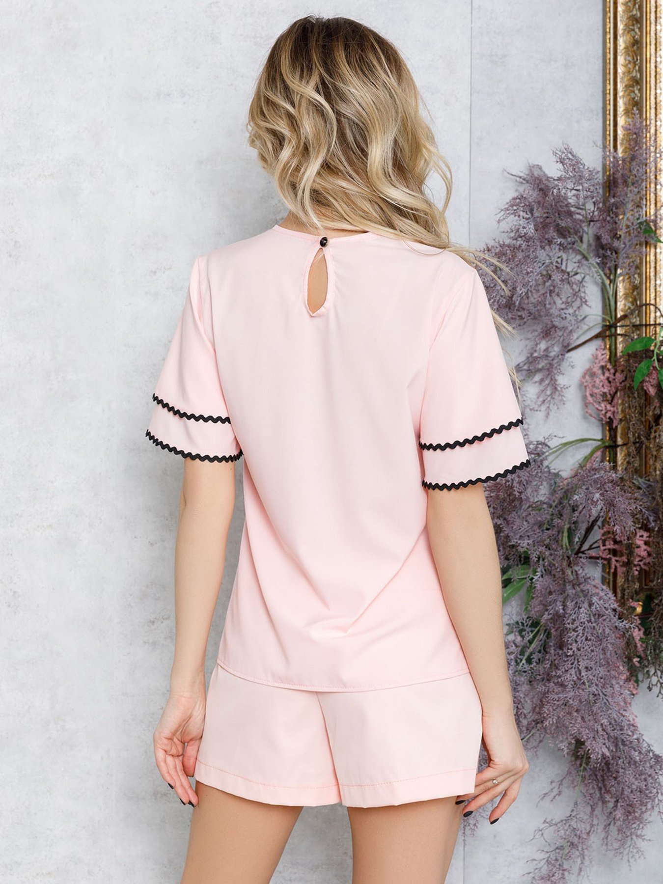 Блуза ISSA Plus модель SA-180_розовый Блуза ISSA Plus модель SA-180_розовый Фото