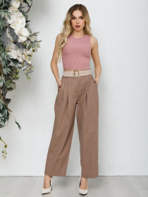 Брюки повседневные ISSA Plus модель 12593_коричневый Фото