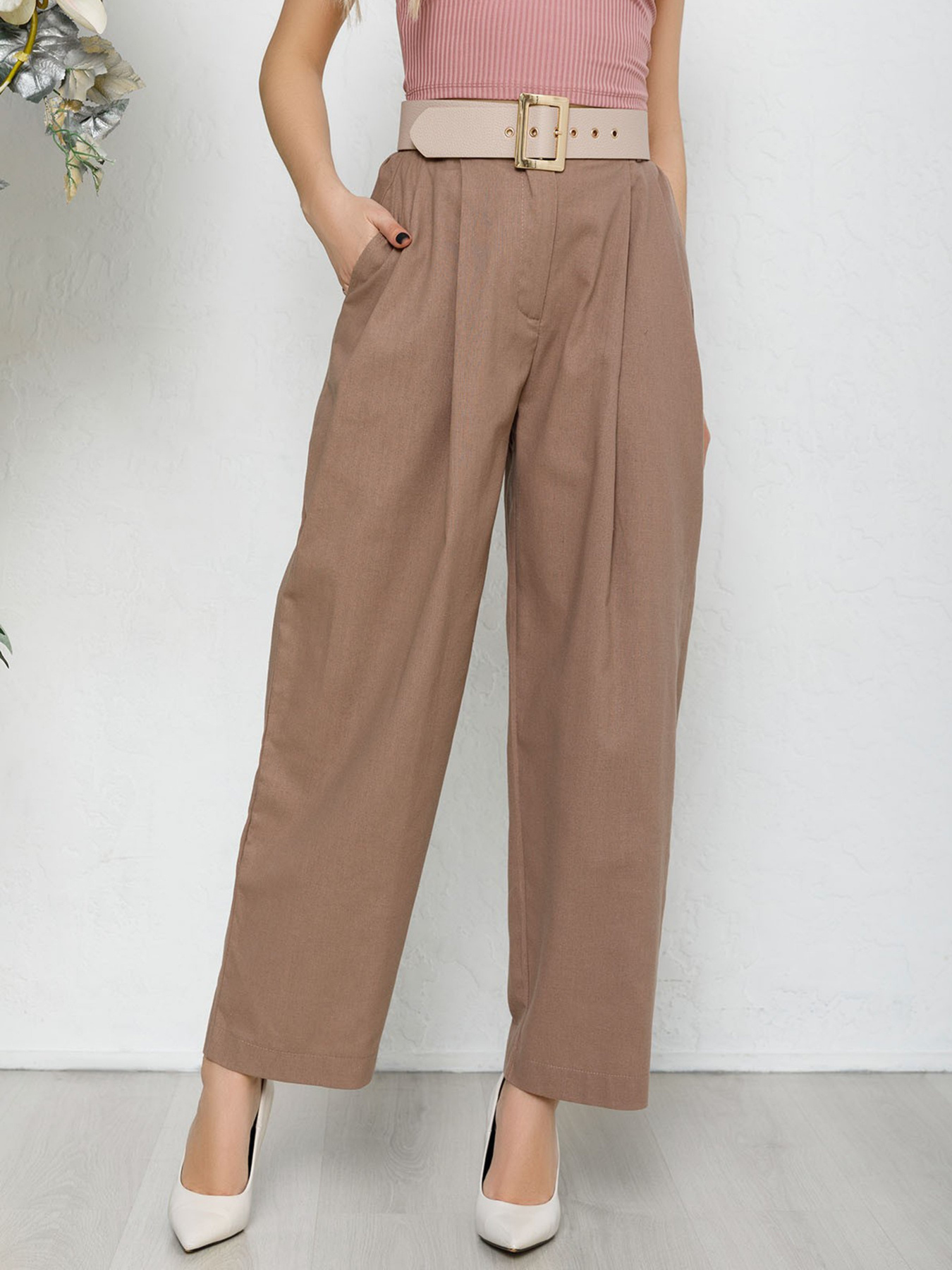 Повседневные штаны ISSA Plus модель 12593_коричневый Фото