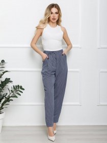 Повседневные штаны ISSA Plus модель 12601_синий Повседневные штаны ISSA Plus модель 12601_синий Фото