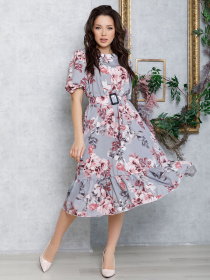 Платье мини ISSA Plus модель 12585_серый Фото