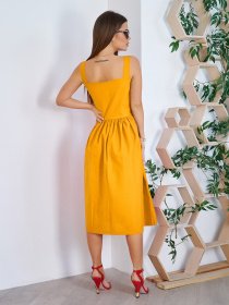 Платья ISSA Plus модель 11782_горчичный Фото