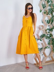 Платья ISSA Plus модель 11782_горчичный Фото