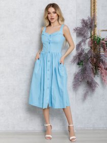 Платья ISSA Plus модель 11782_голубой Фото