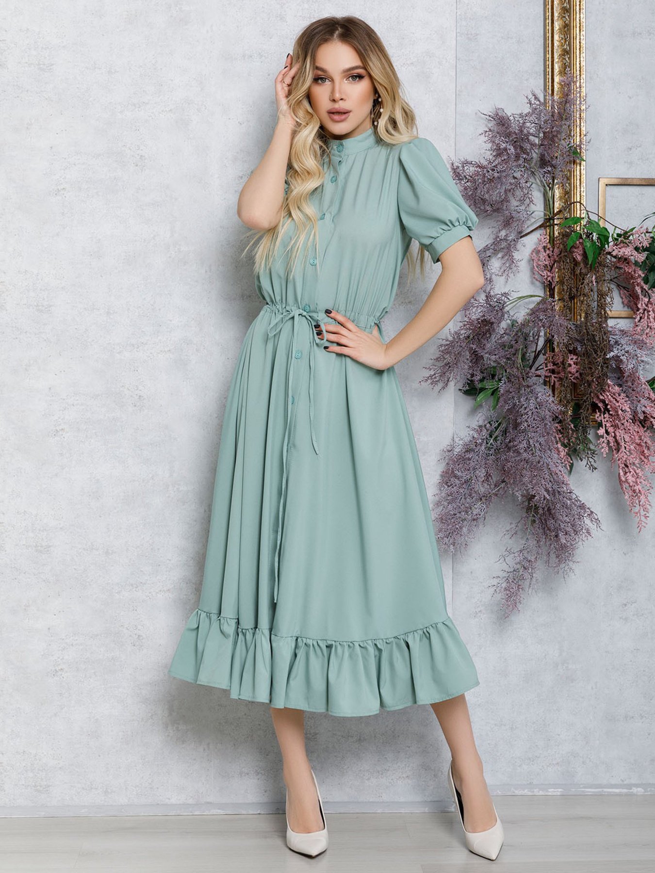 Платья ISSA Plus модель 12578_оливковый Фото