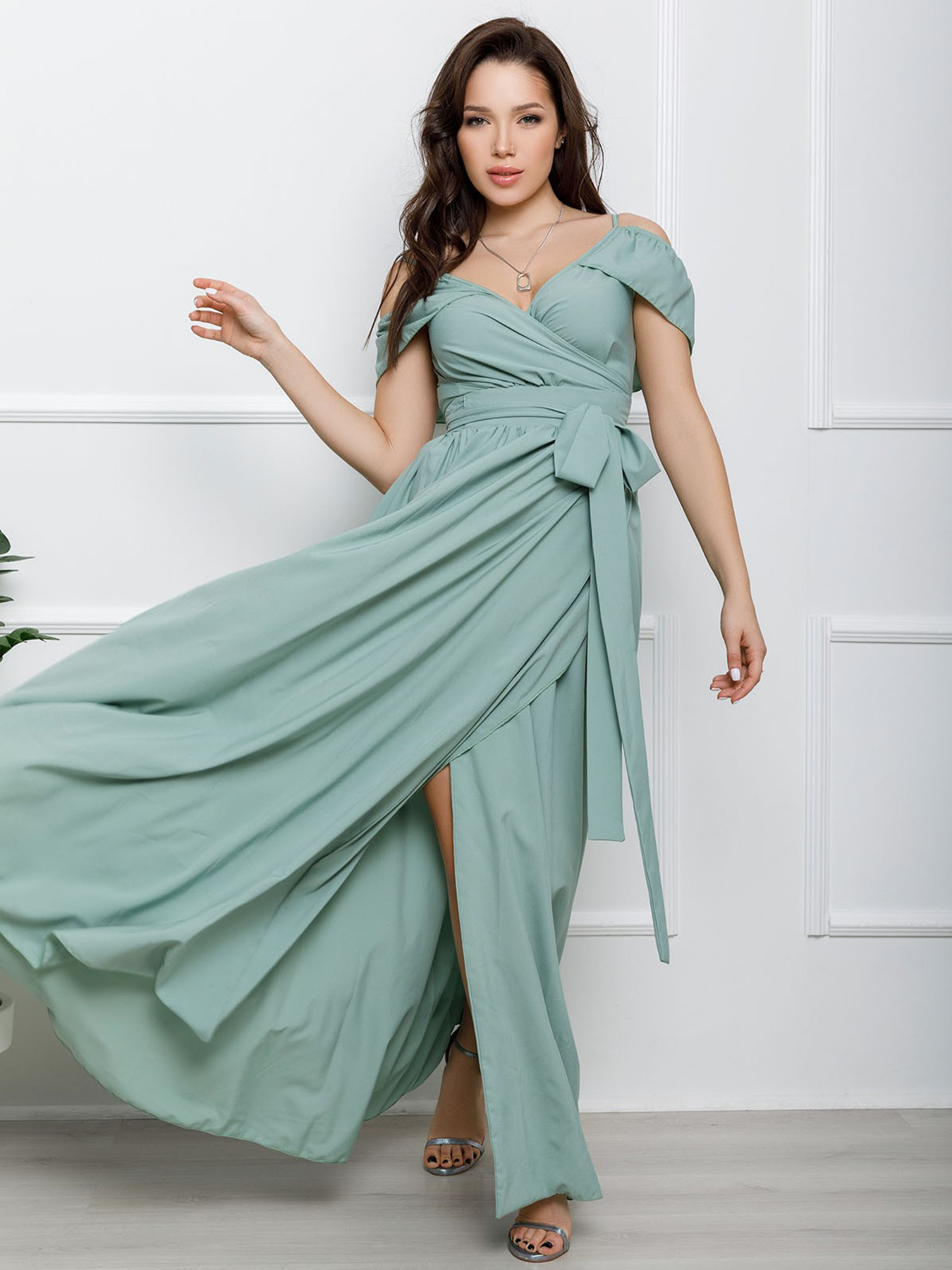 Платья ISSA Plus модель 10816_оливковый Фото