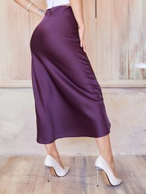 Юбки ISSA Plus модель 11931_бордовый Фото