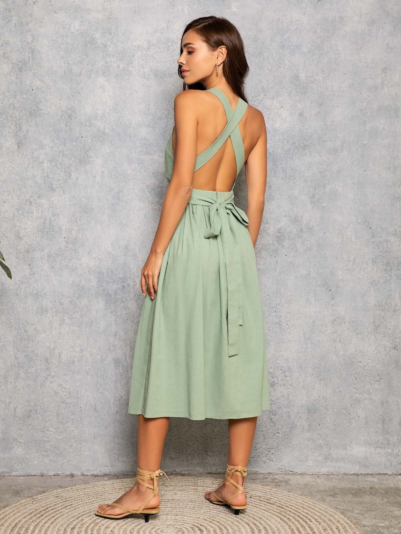 Платья ISSA Plus модель 10947_оливковый Фото